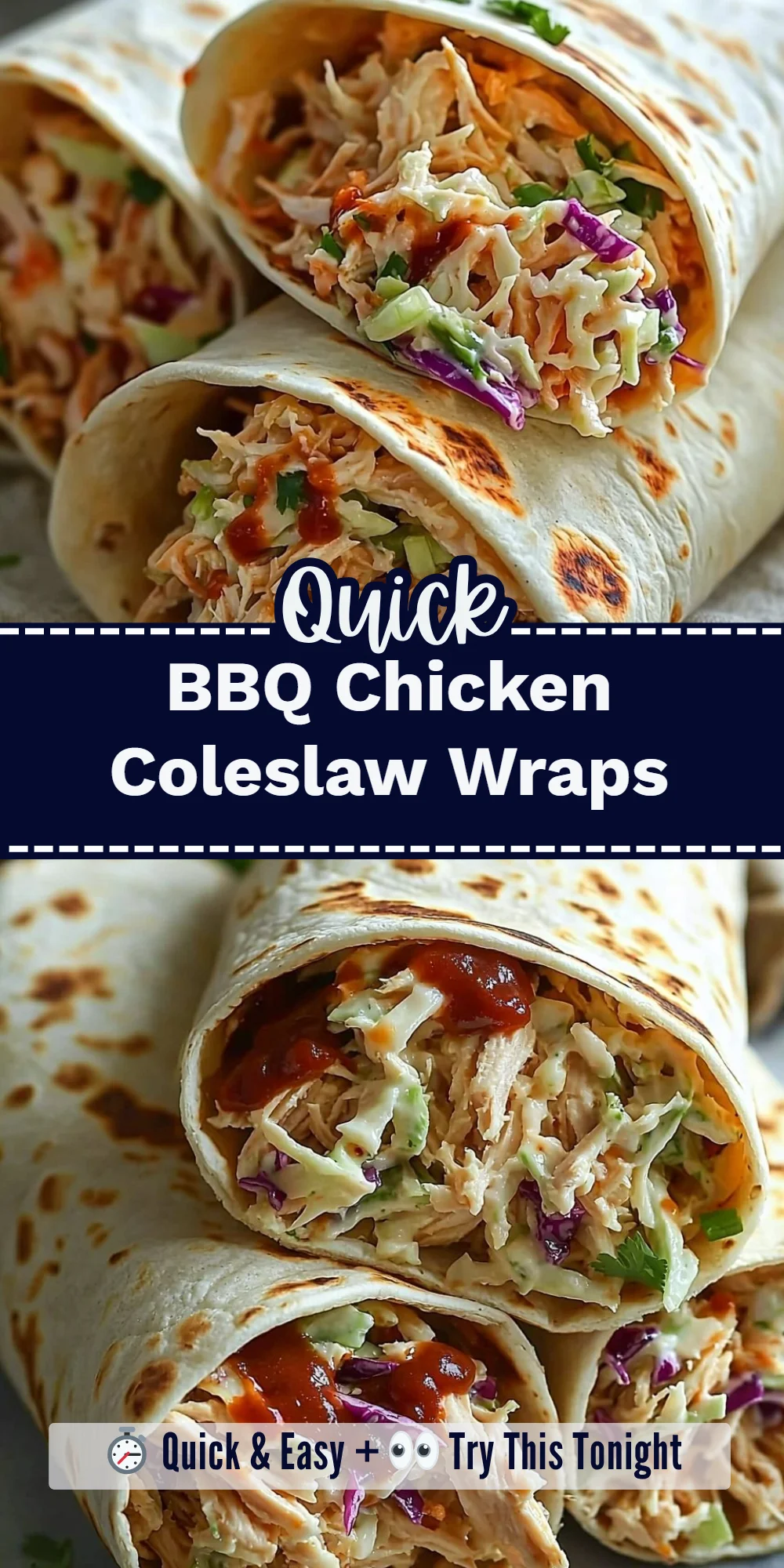 BBQ Chicken Coleslaw Wraps