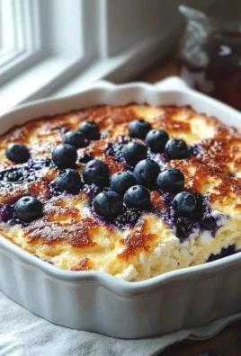 Blueberry Buttermilk Pancake Casserole freshly baked and served in a dish