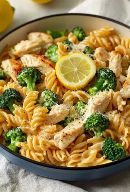 Creamy Chicken Broccoli Pasta with Lemon Cream Sauce served in a bowl