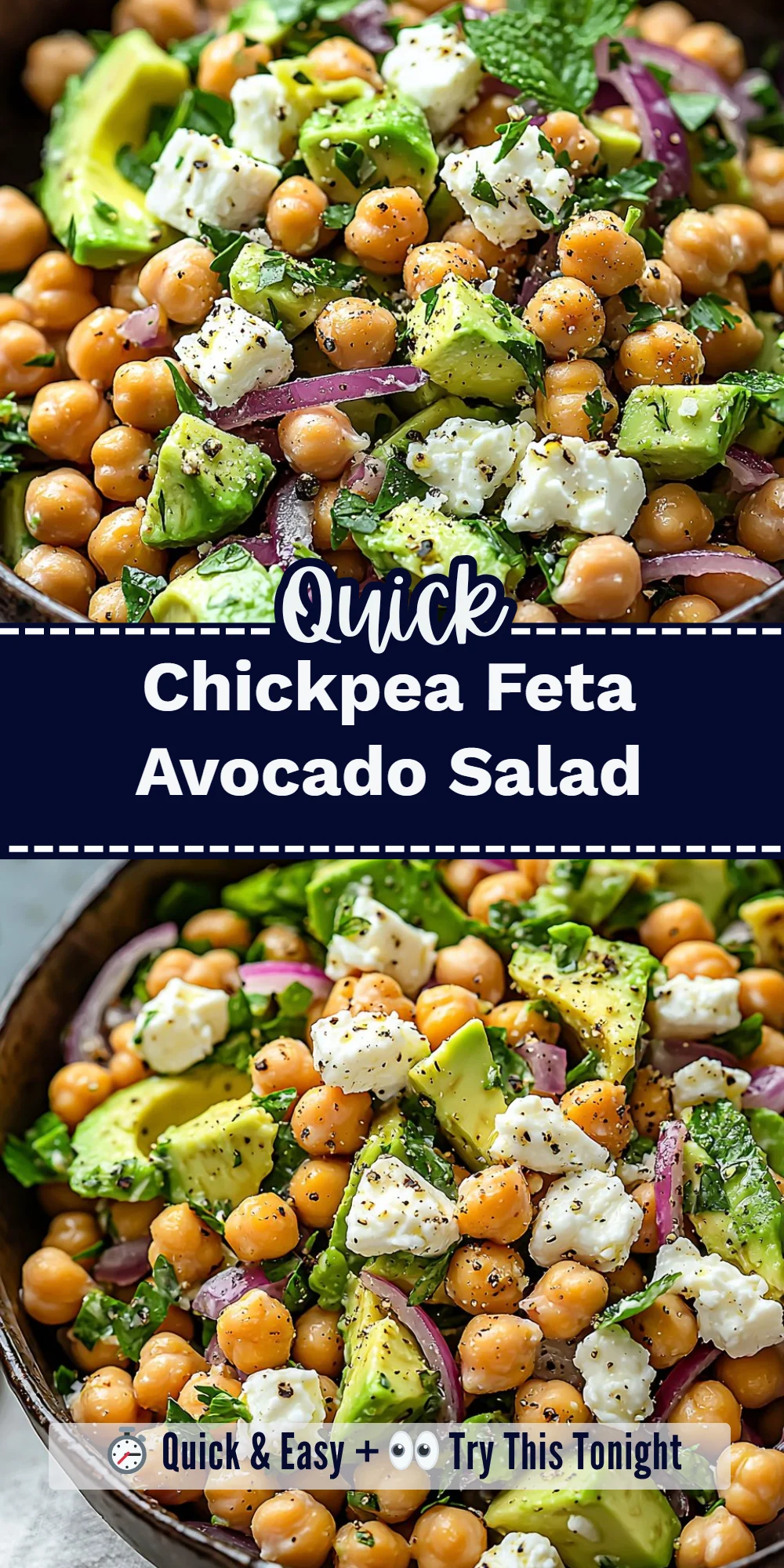 Chickpea Feta Avocado Salad