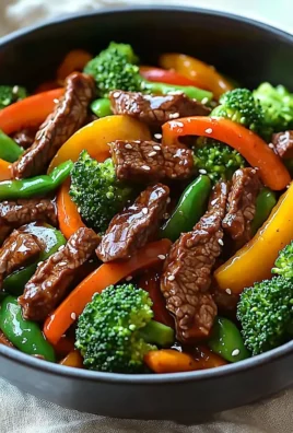 Colorful bowl of easy beef stir fry with vegetables and sauce