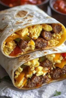 A plate of homemade freezer breakfast burritos ready to eat.