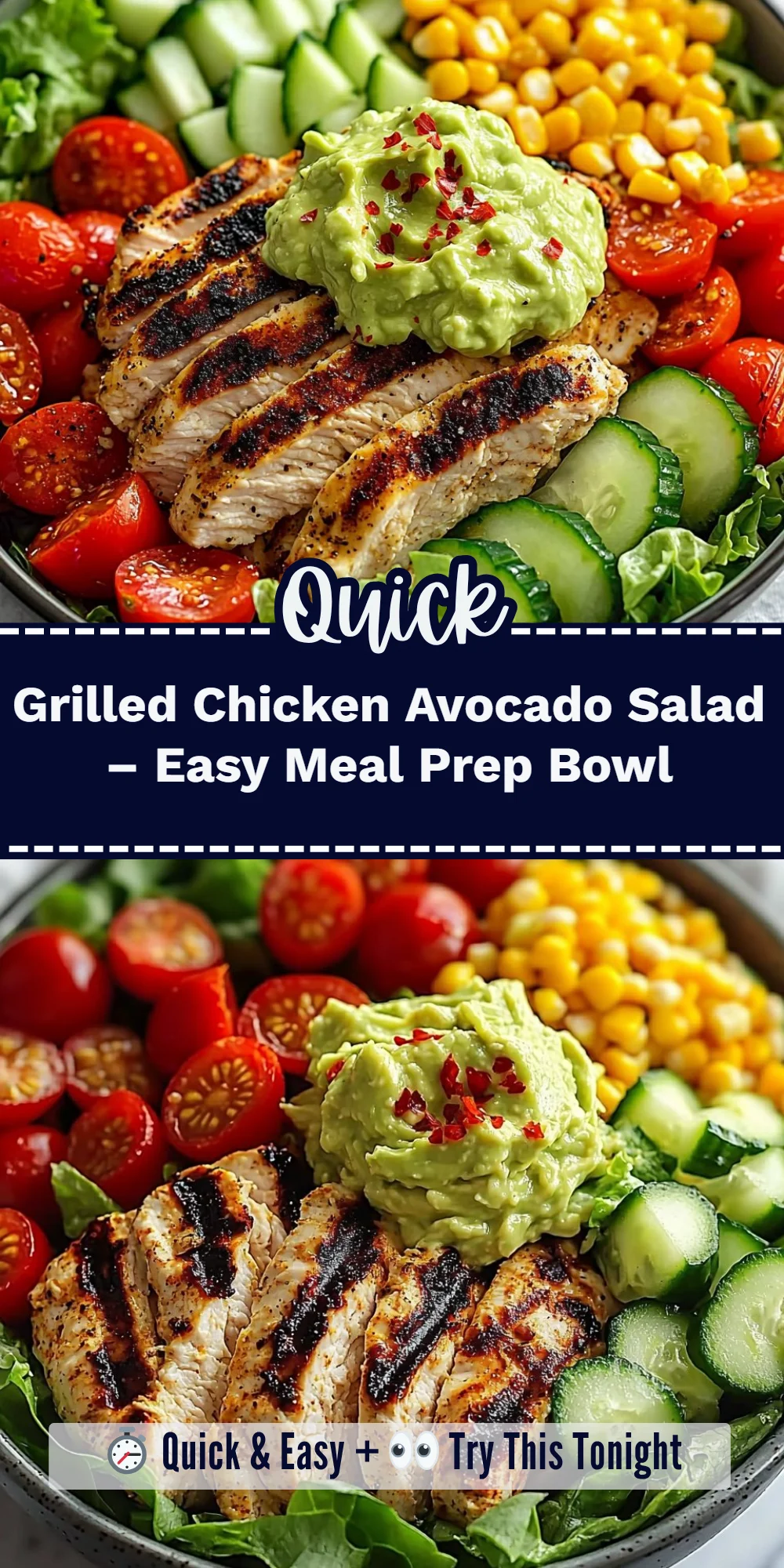 Grilled Chicken Avocado Salad – Easy Meal Prep Bowl