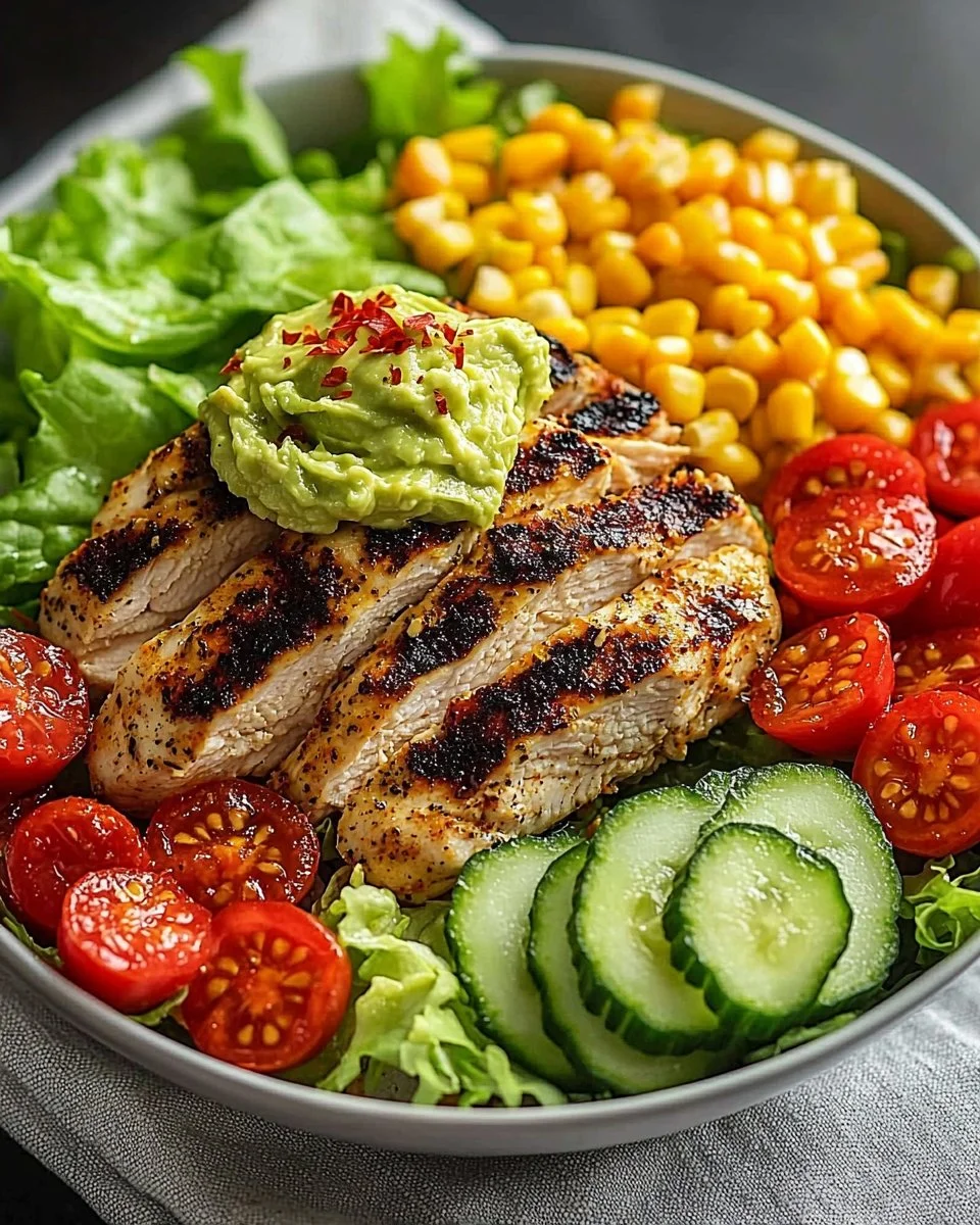 Grilled Chicken Avocado Salad – Easy Meal Prep Bowl