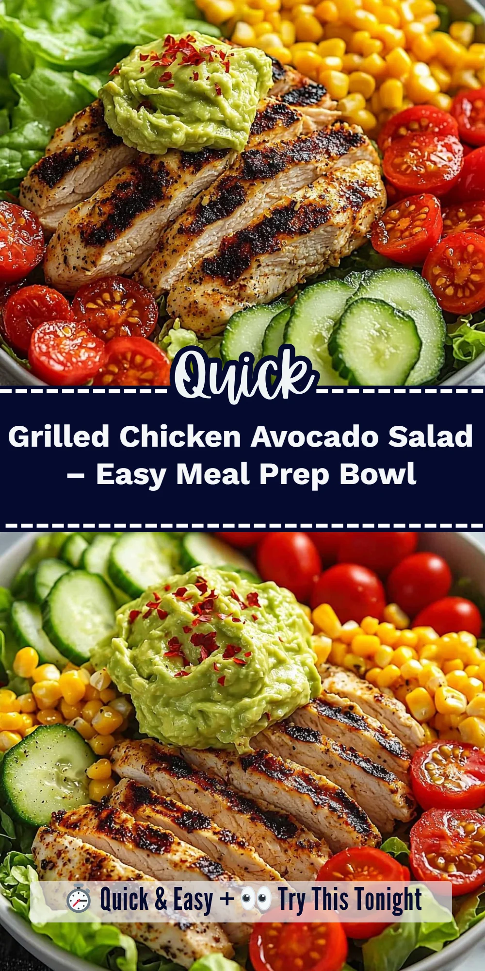 Grilled Chicken Avocado Salad – Easy Meal Prep Bowl