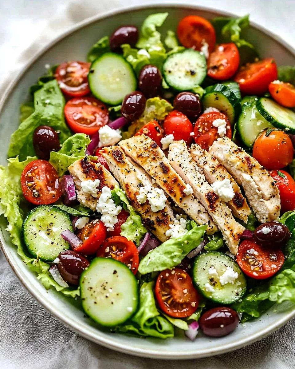 Healthy Greek Salad with Chicken