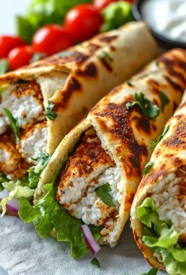 High-protein crispy cottage cheese flatbread chicken wraps