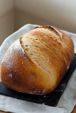 Freshly baked homemade bread on a wooden table.