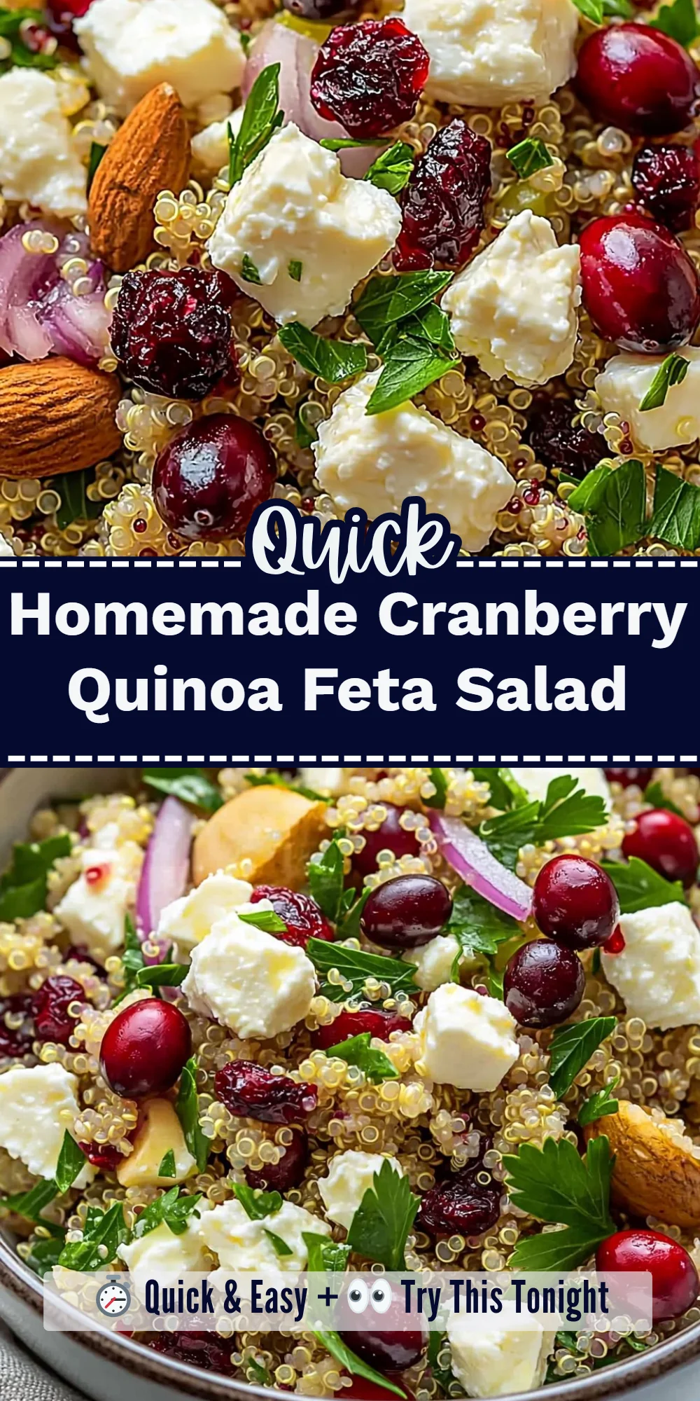 Homemade Cranberry Quinoa Feta Salad