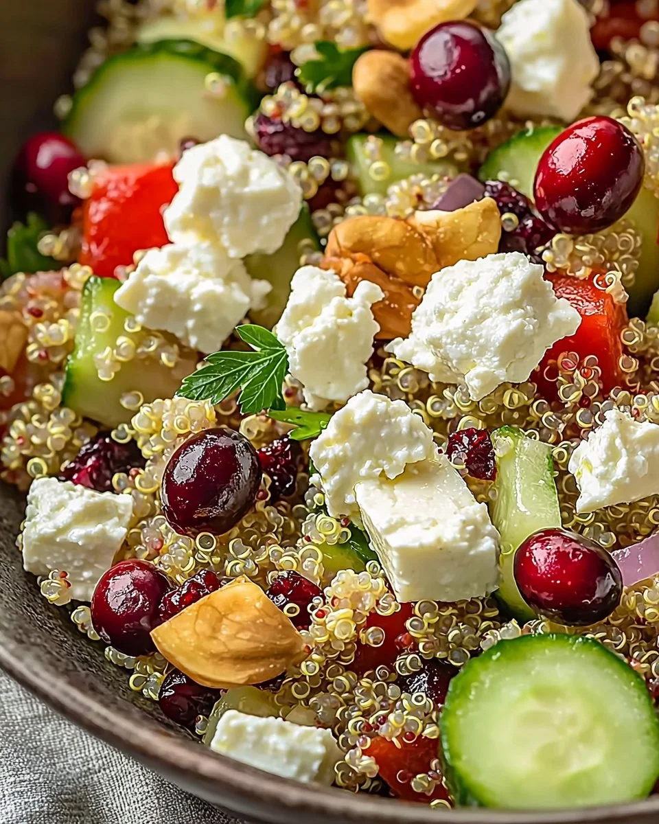 Homemade Cranberry Quinoa Feta Salad