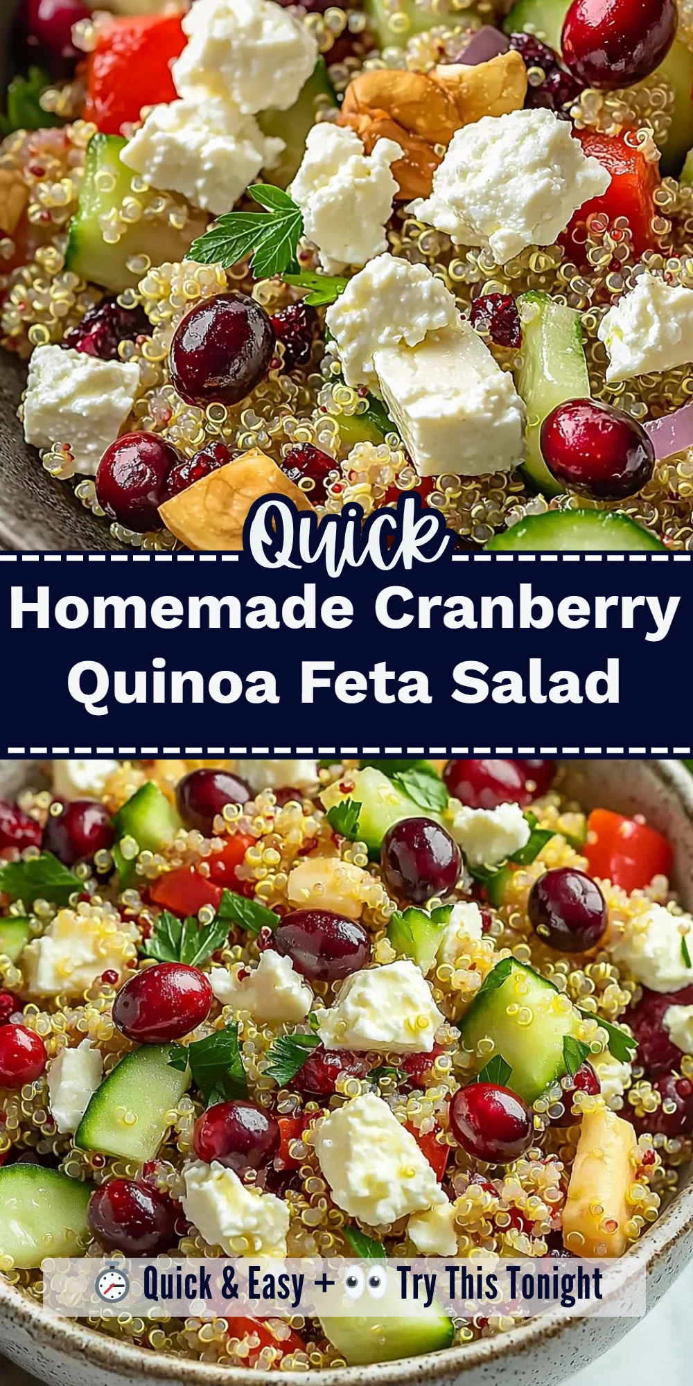 Homemade Cranberry Quinoa Feta Salad