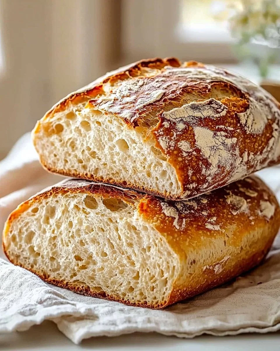 Homemade sourdough bread freshly baked on a wooden table