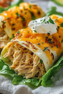 Delicious low carb cheesy garlic chicken wraps with fresh ingredients