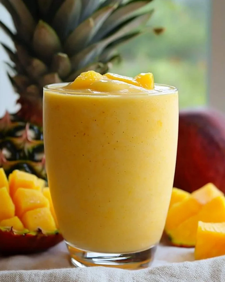 Homemade McDonald's Mango Smoothie Copycat Recipe with fresh ingredients