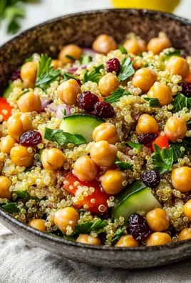 Moroccan-Inspired Chickpea Quinoa Salad with fresh vegetables and spices