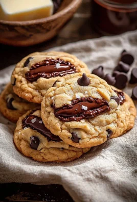 Nutella stuffed chocolate chip cookies fresh out of the oven