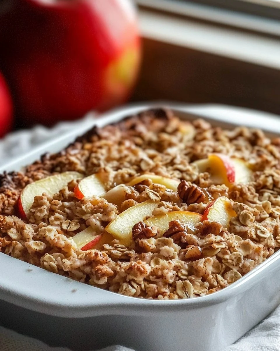 Delicious Oatmeal Apple Breakfast Bake fresh out of the oven
