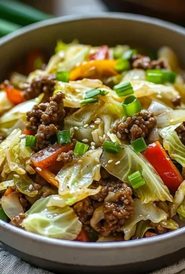 Quick Beef and Cabbage Stir-Fry dish served in a bowl