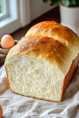 Freshly baked soft white bread loaf on a cutting board