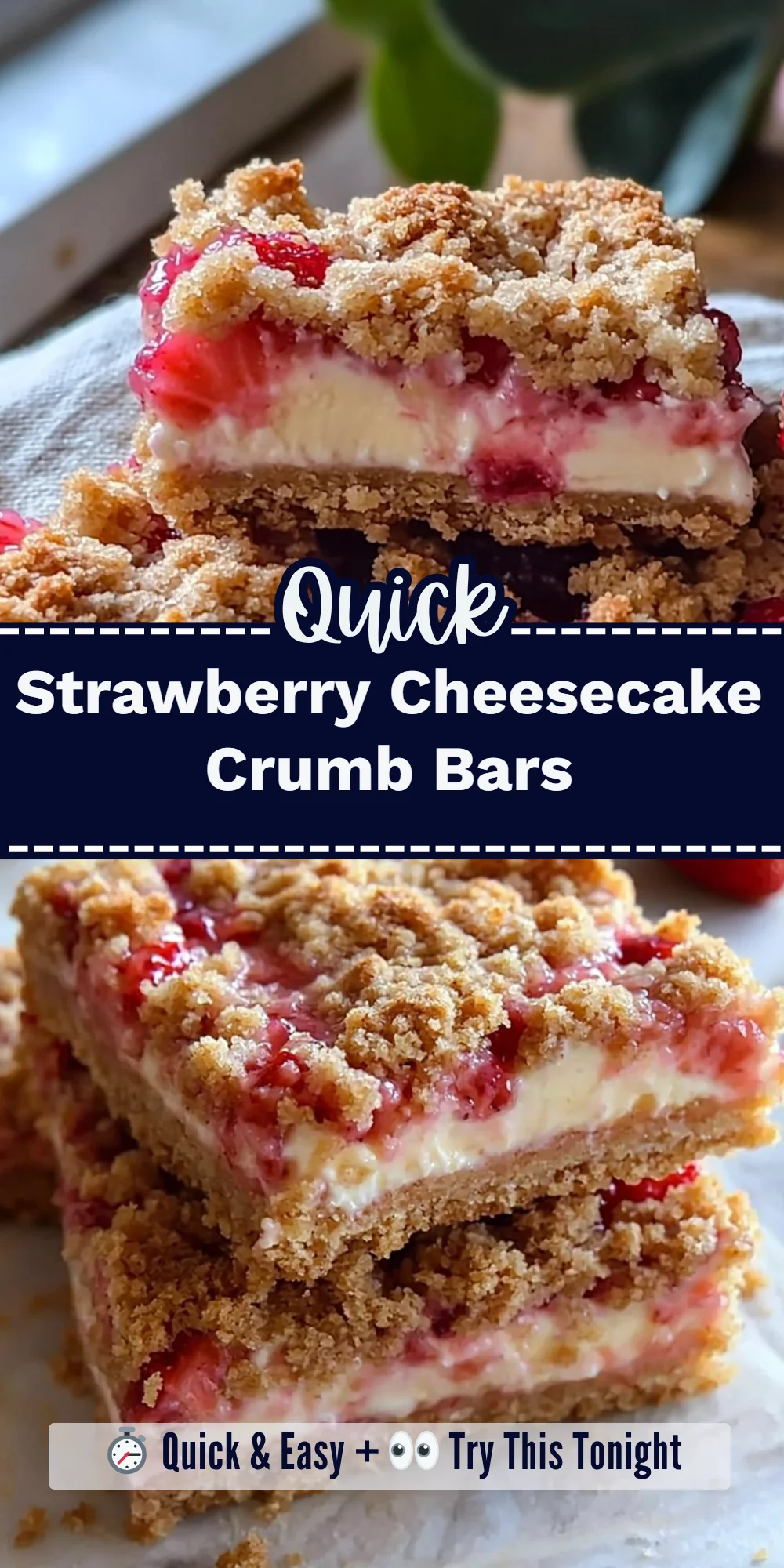 Strawberry Cheesecake Crumb Bars