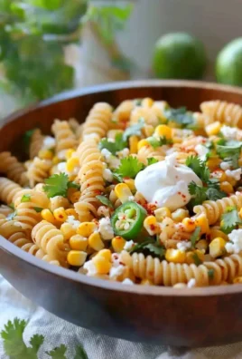 Delicious Street Corn Pasta Salad with fresh ingredients ready to serve.