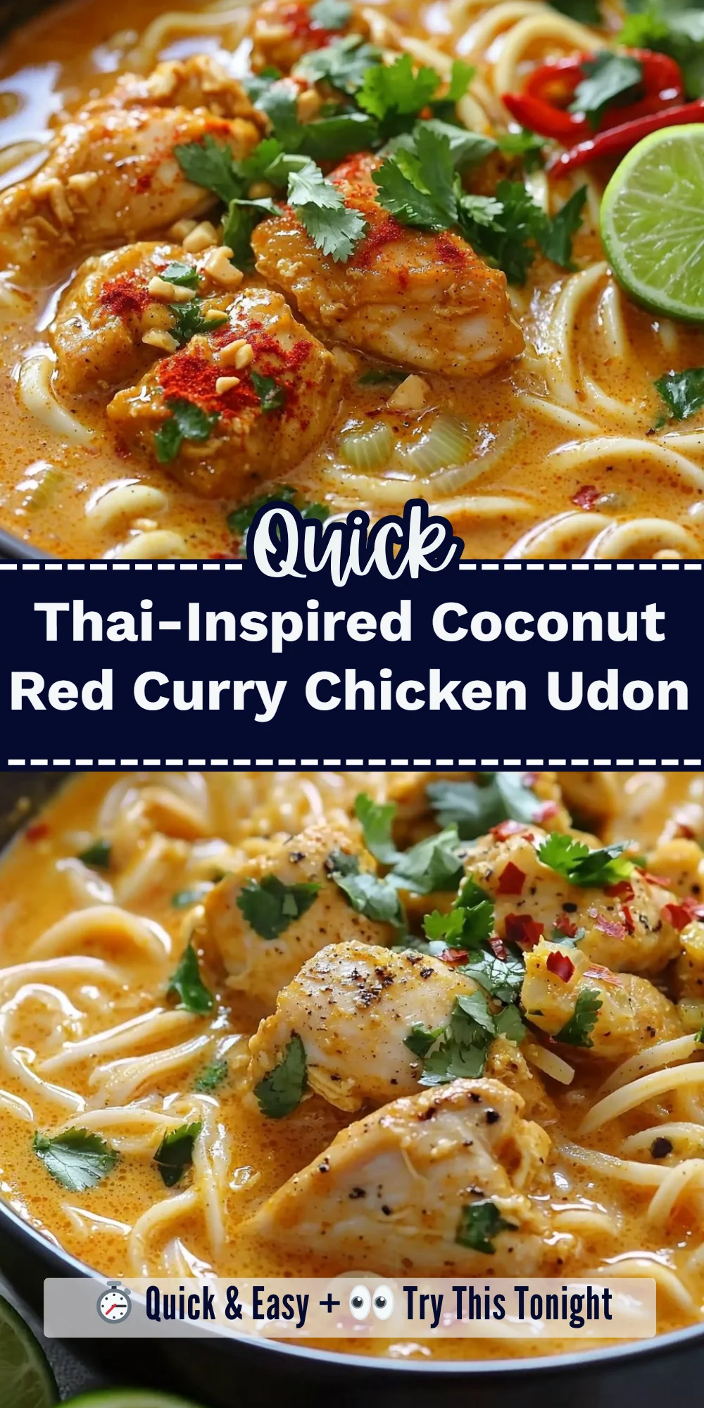 Thai-Inspired Coconut Red Curry Chicken Udon