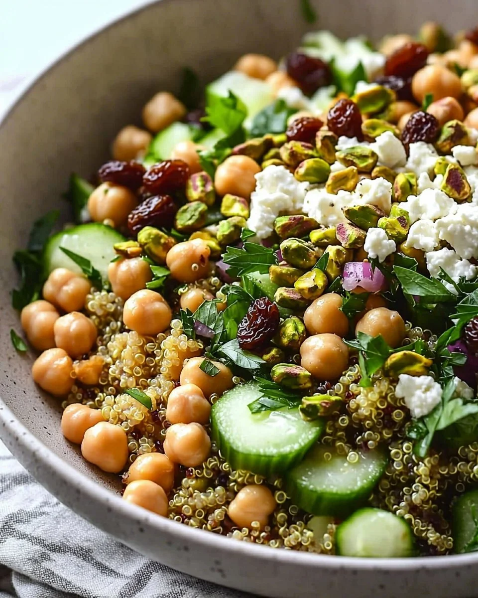 Viral Jennifer Aniston salad recipe with fresh ingredients in a bowl.