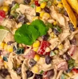 Delicious Barbecue Lime Southwest Chicken Salad with grilled chicken and fresh ingredients.