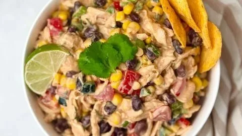 Delicious Barbecue Lime Southwest Chicken Salad with grilled chicken and fresh ingredients.
