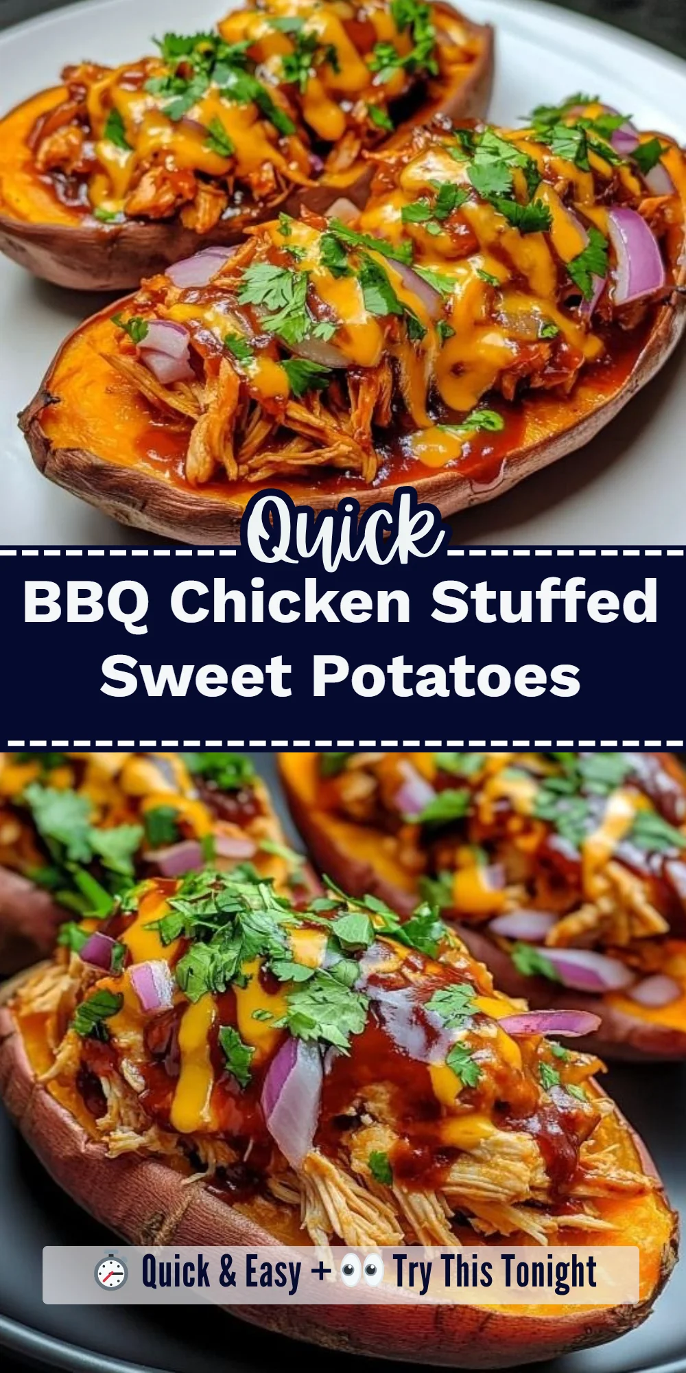 BBQ Chicken Stuffed Sweet Potatoes