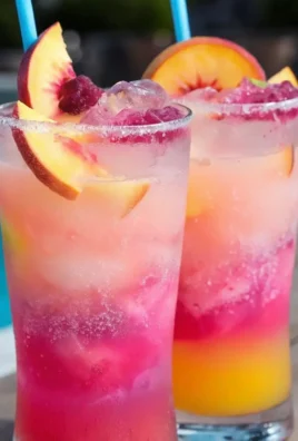 Beach Peach Lemonade Cocktail served in a glass with fresh peaches
