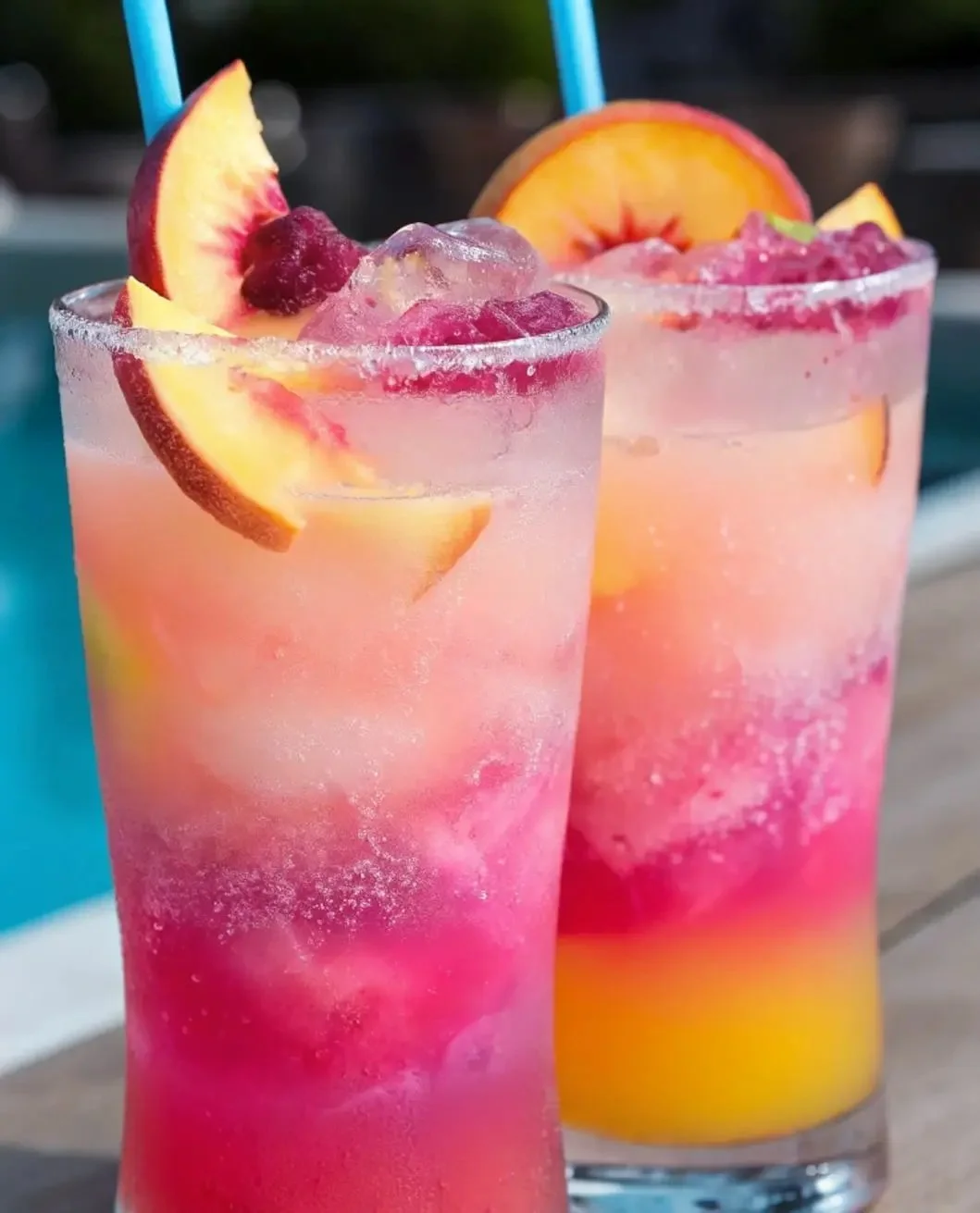 Beach Peach Lemonade Cocktail served in a glass with fresh peaches