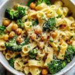 Broccoli Chickpea Pasta with Garlic Olive Oil