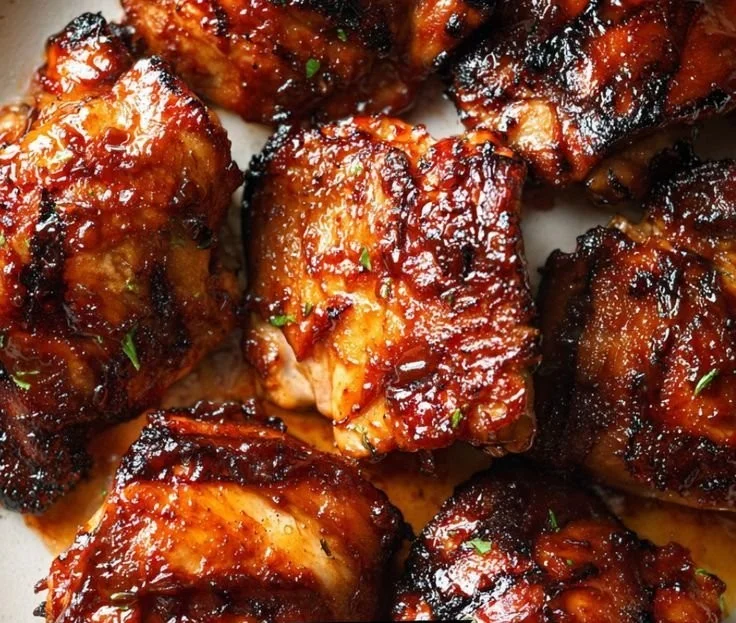 Caramelized BBQ Chicken Thighs in the Oven