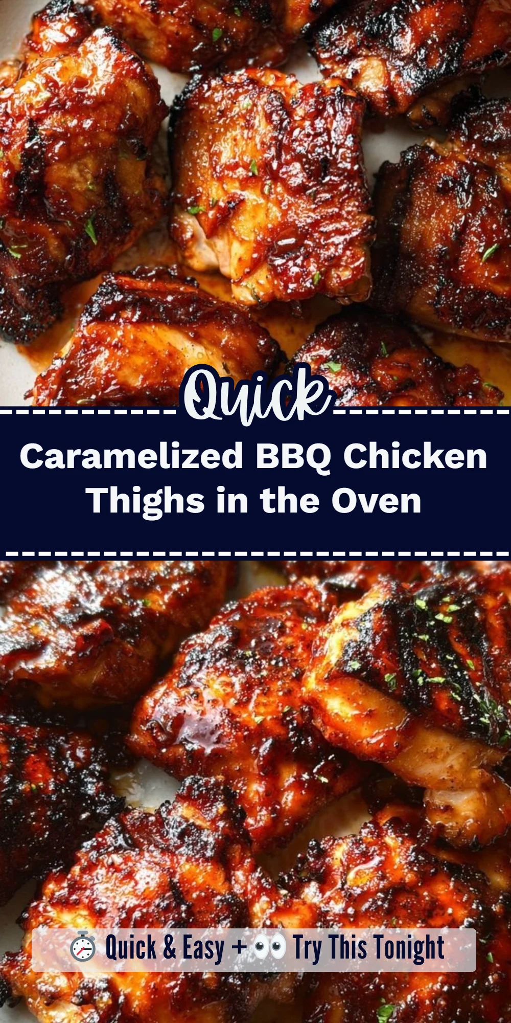 Caramelized BBQ Chicken Thighs in the Oven
