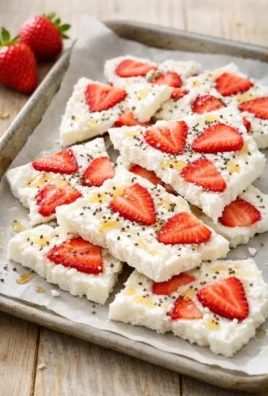 Healthy Clean Eating Strawberry Yogurt Bark topped with fresh strawberries