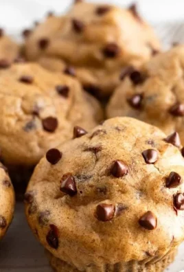 Delicious chocolate chip cottage cheese muffins fresh out of the oven.
