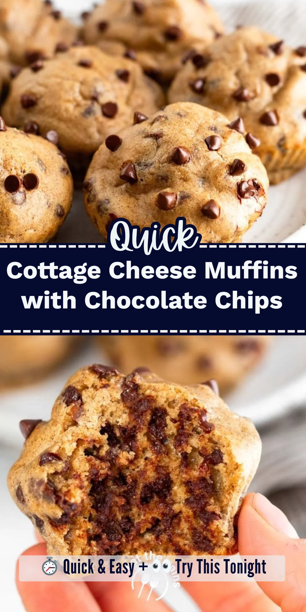 Cottage Cheese Muffins with Chocolate Chips