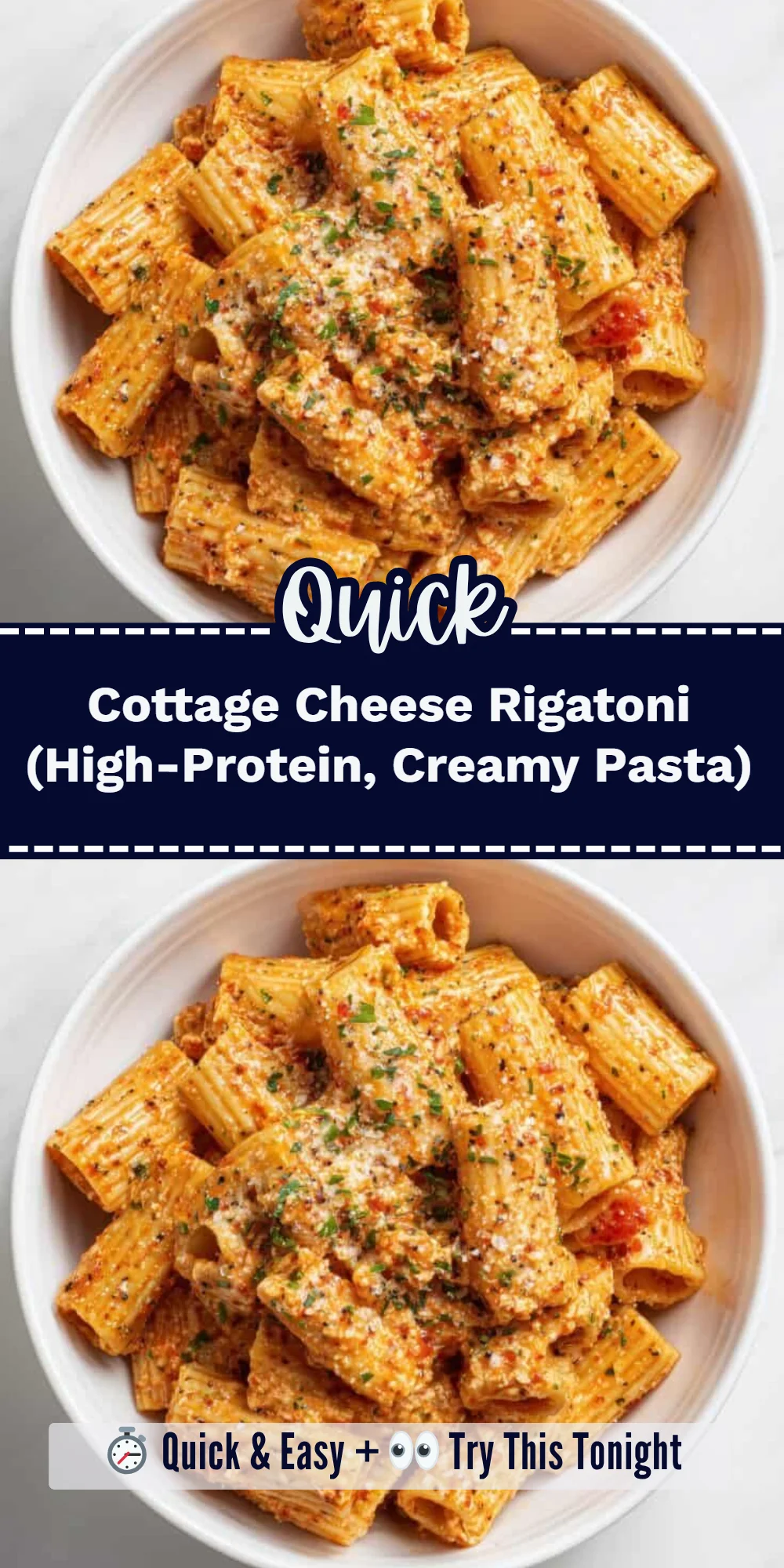 Cottage Cheese Rigatoni (High-Protein, Creamy Pasta)
