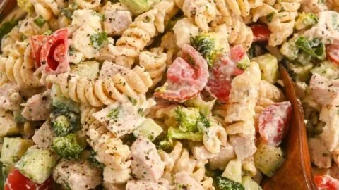Creamy High-Protein Pasta Salad with Chicken