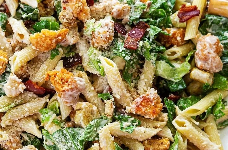 Crispy Chicken Caesar Pasta Salad