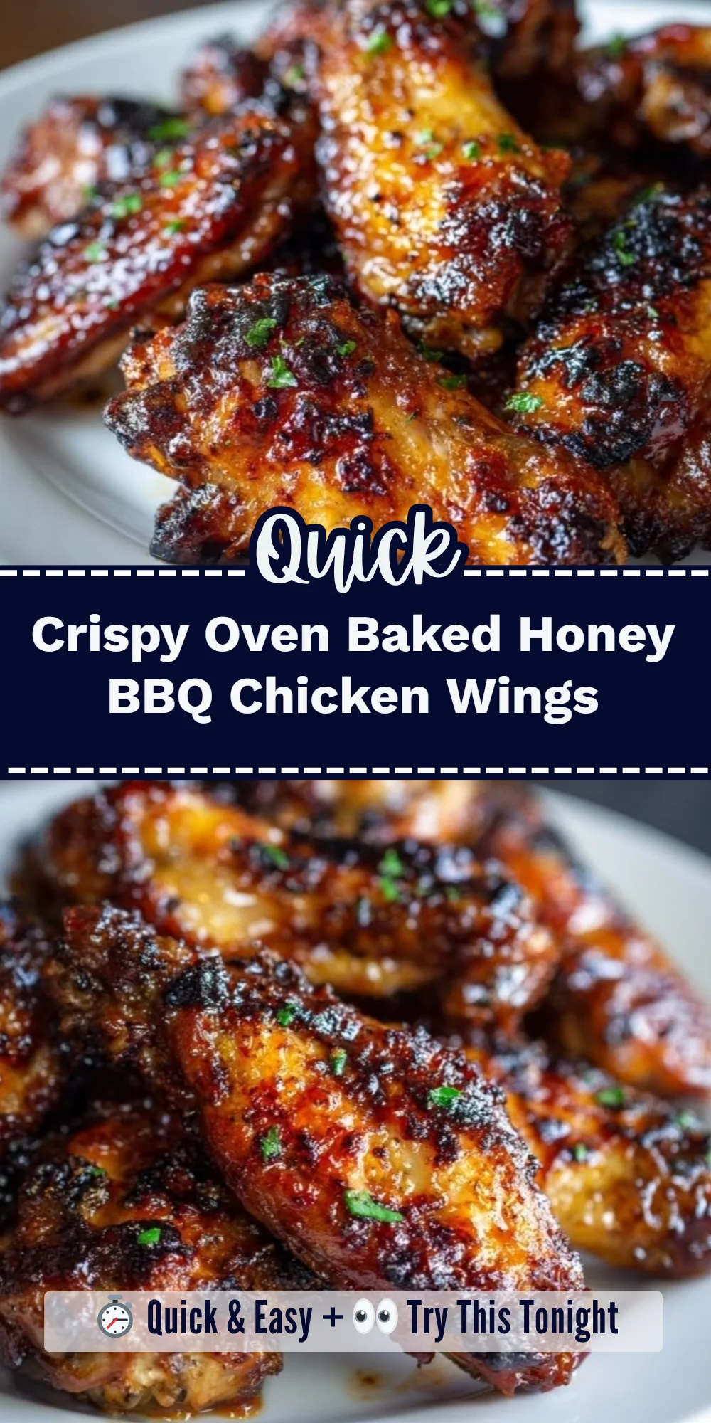 Crispy Oven Baked Honey BBQ Chicken Wings
