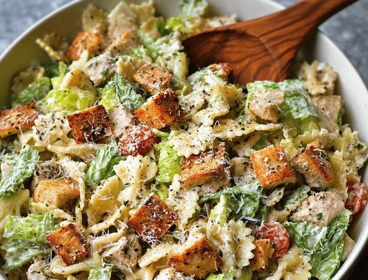Easy Chicken Caesar Pasta Salad