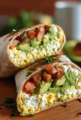 High-protein breakfast wrap with cottage cheese and avocado