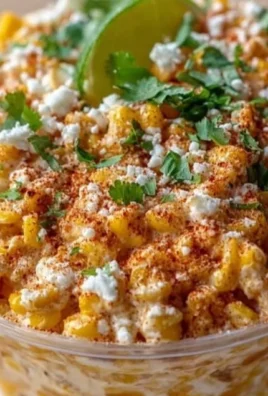 Delicious esquites, a traditional Mexican street corn dish served in a cup with toppings.