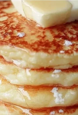 Fluffy high protein cottage cheese hot cakes on a plate