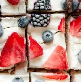 Frozen yogurt granola bars with yogurt and granola on a plate
