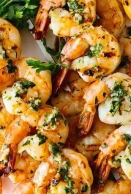 Delicious Garlic Grilled Shrimp Skewers ready for the grill