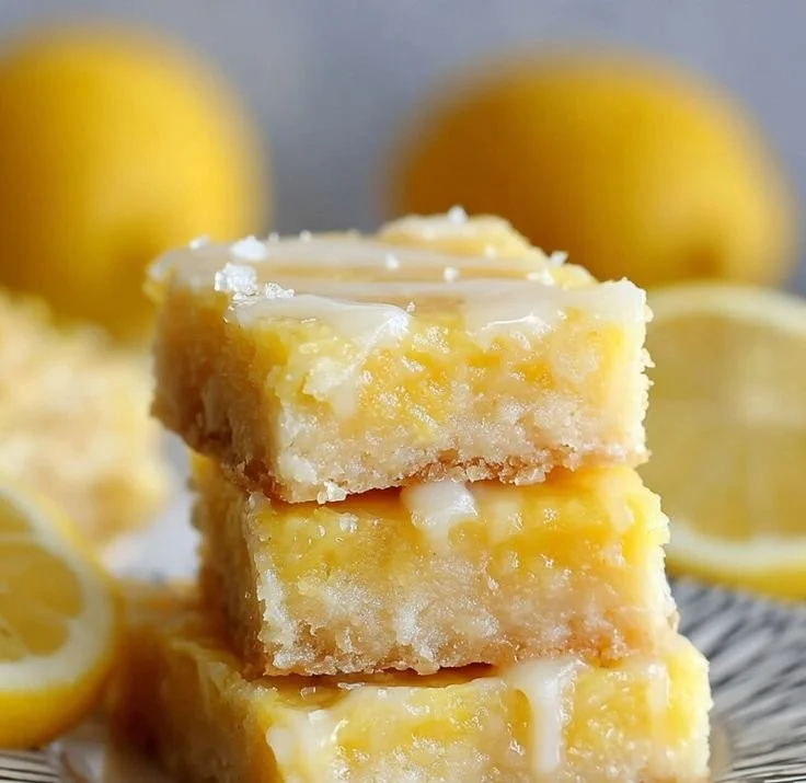 Delicious glazed lemon blondie bars with a bright lemon flavor