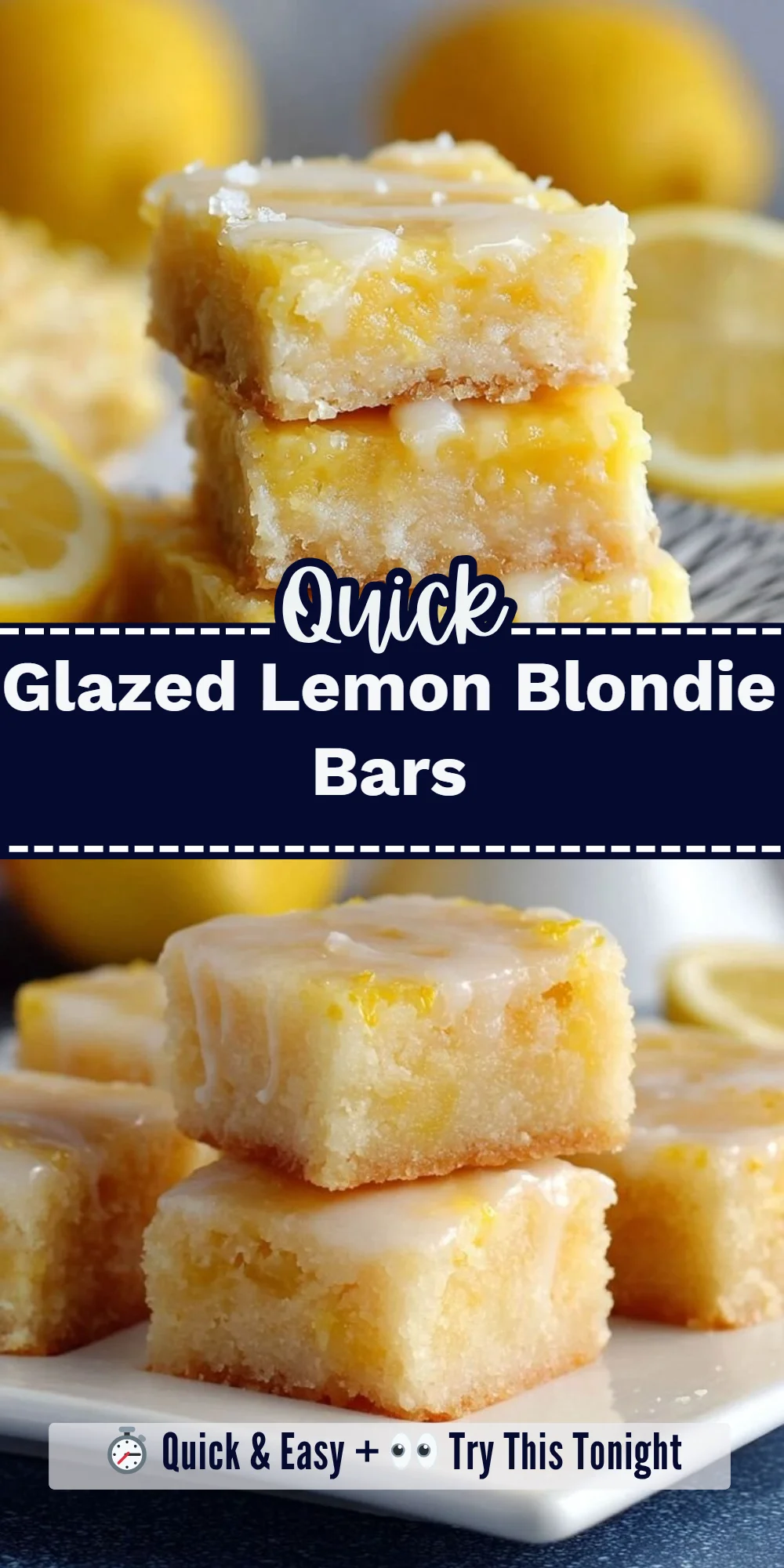Glazed Lemon Blondie Bars